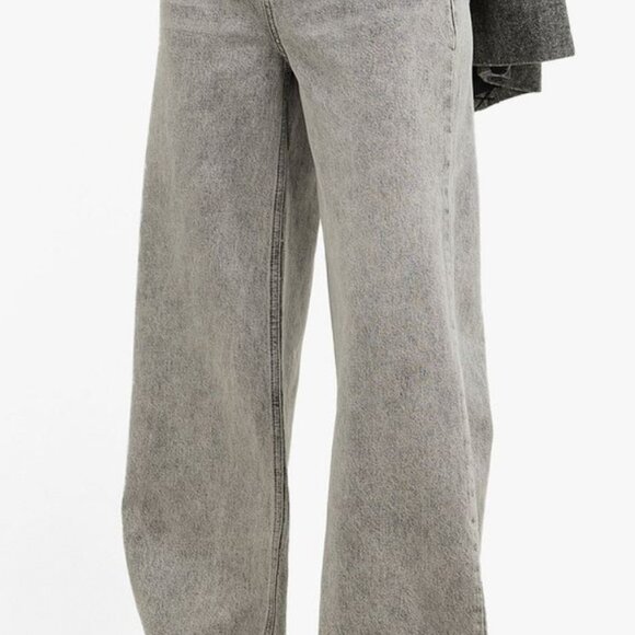 NA-KD Light Gray Wide High Waist Jeans EU Size - Picture 2 of 3